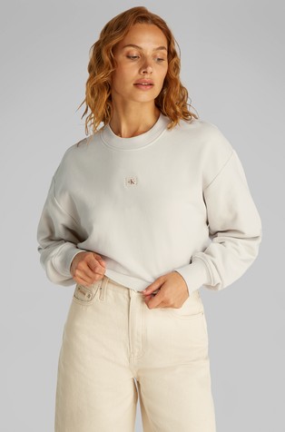 Cropped Sweater With Logo Label