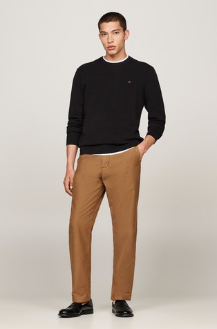 TOMMY HILFIGER Teksturirano pleten pulover Črna - Black 3