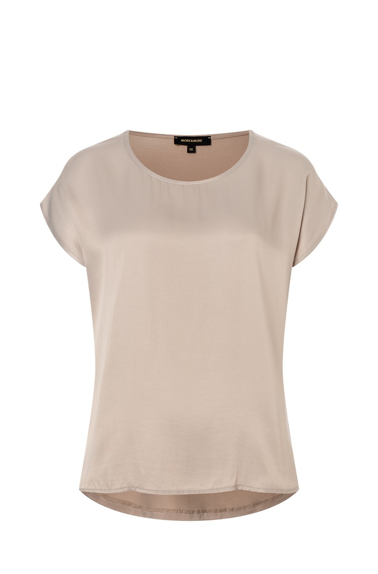 MORE &amp; MORE Majica s satenastim sprednjim delom Bež - Beige 