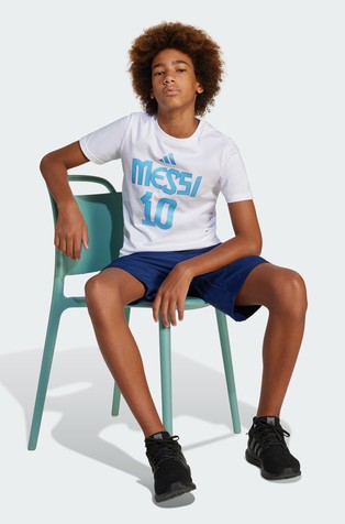 ADIDAS Messi Name and Number Graphic Tee Kids White 5