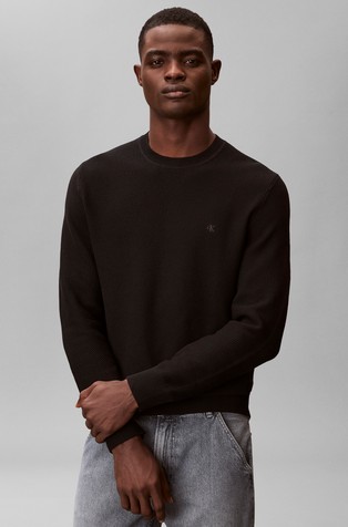 Textured cotton knit sweater
