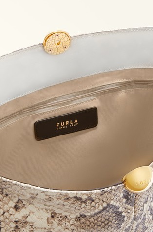 FURLA Usnjena torbica za čez ramo z imitacijo kačje kože Rjava - Toni Roccia 5