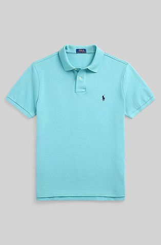 RALPH LAUREN Custom slim fit polo majica Modra - Deep Seafoam 4