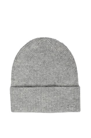 Pletena kapa z okrasnimi kamenčki