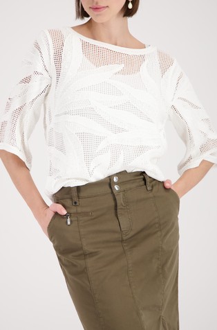 Mesh knitted sweater in viscose