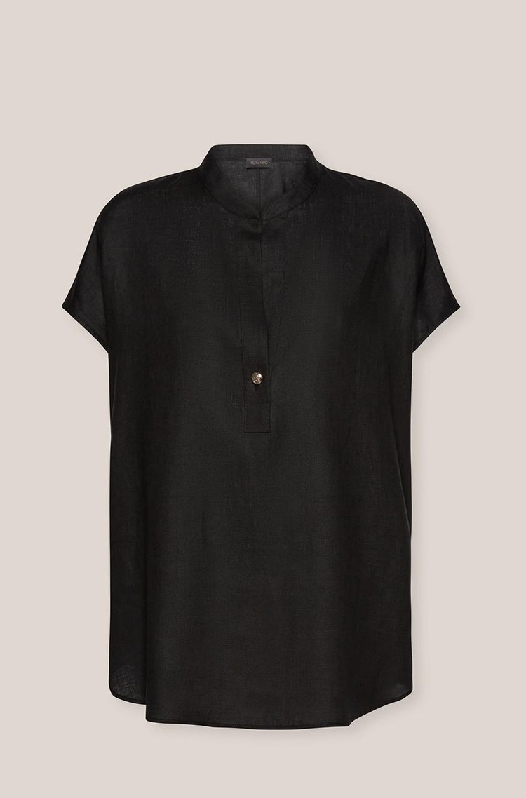 ELENA MIRO Relaxed fit bluza iz kombinacije tkanin Črna - Black 