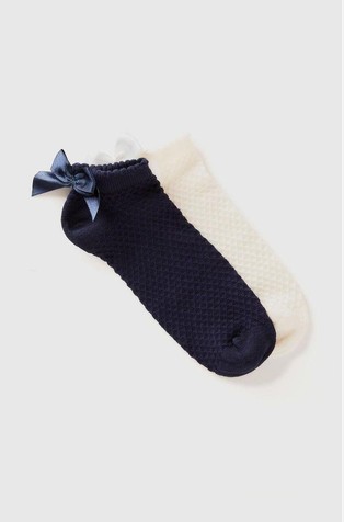 Short socks 2 pack with bow