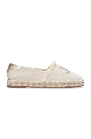 Canvas espadrille with metallic logo
