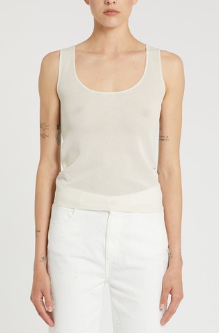 Semi-sheer mesh tank top