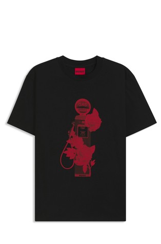 Relaxed fit majica iz bombažnega jerseya s potiskom