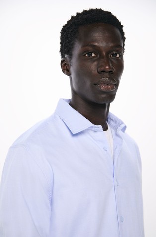 SPRINGFIELD Structured cotton shirt Blue 4