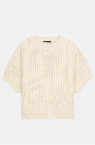 Knitted jumper with wide short sleeves