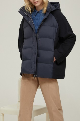 Nylon and cloth padded jacket