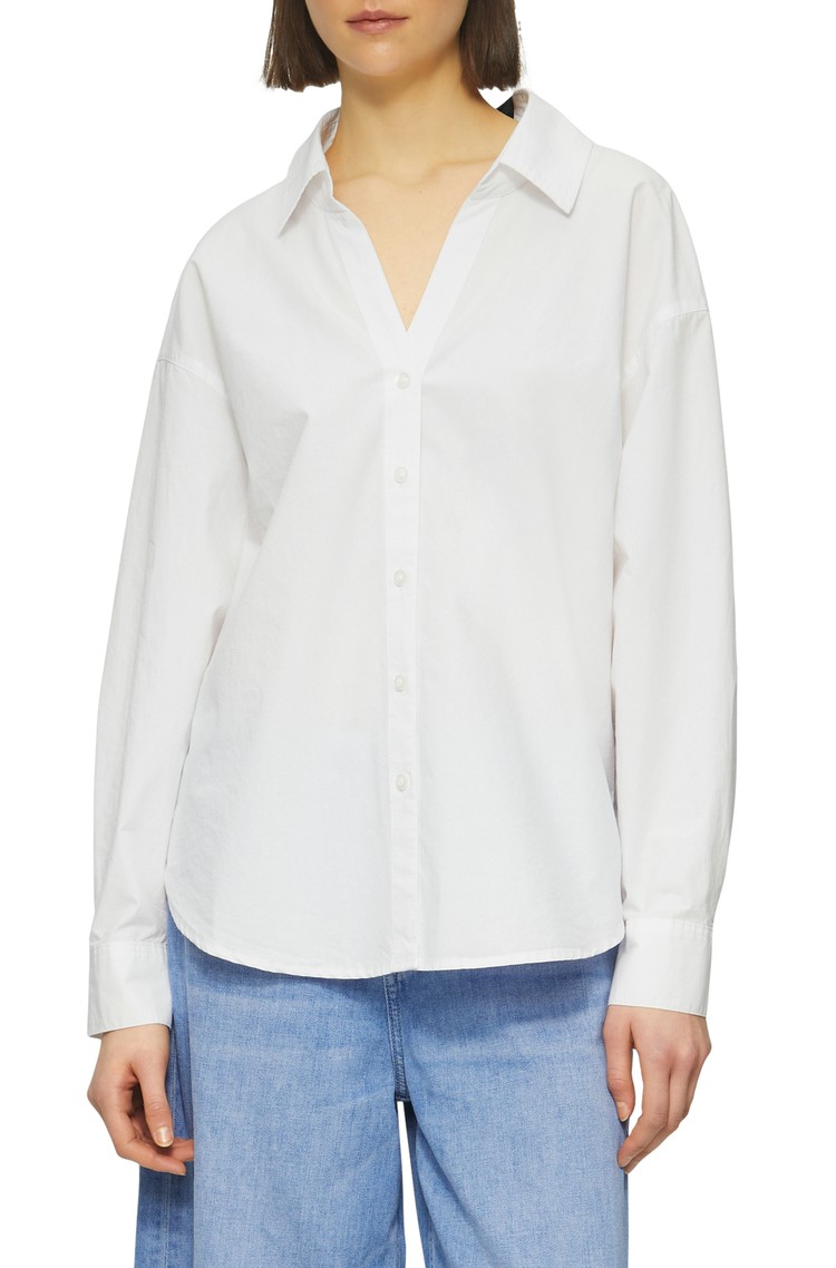 S.OLIVER Poplin blouse in relaxed fit with bow White 