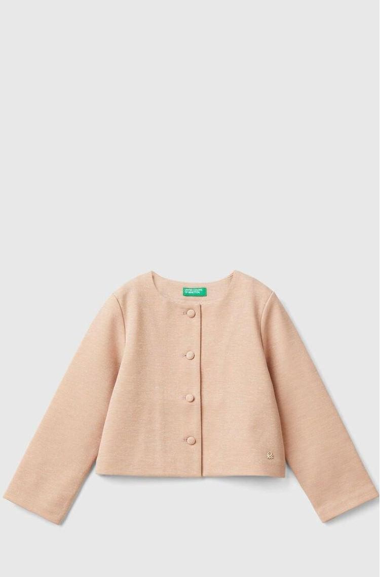 BENETTON Elegant jacket with lurex Soft Pink 