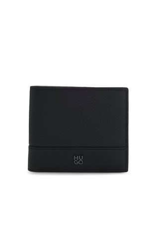 Leather wallet with logo detail