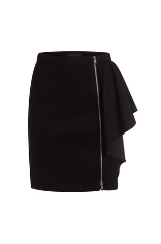 Short skirt with zip and flounce