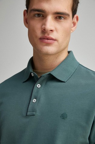 SPRINGFIELD Slim fit piké polo majica s kontrastnimi detajli Zelena - Green 4