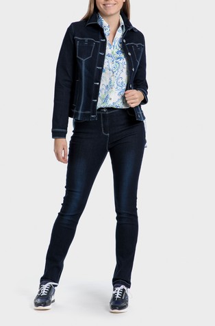 PUNT ROMA Denim hlače z elastiko Modra - Blue 3