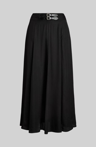 RALPH LAUREN Midi krilo z okrasnima zaponkama Črna - Black 5