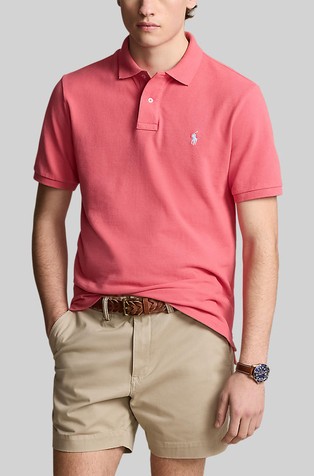 Slim fit bombažna polo majica