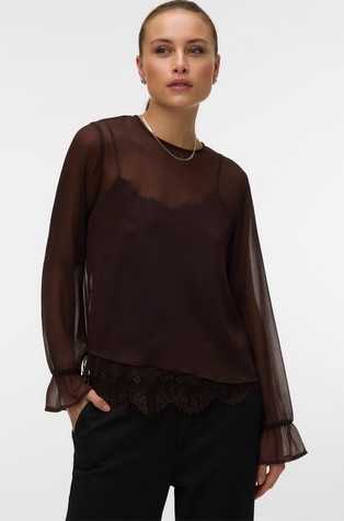 VMLALIE Long sleeved blouse with lace top