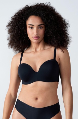 Pure Fit® Push Up bandeau modrček z odstranljivimi naramnicami