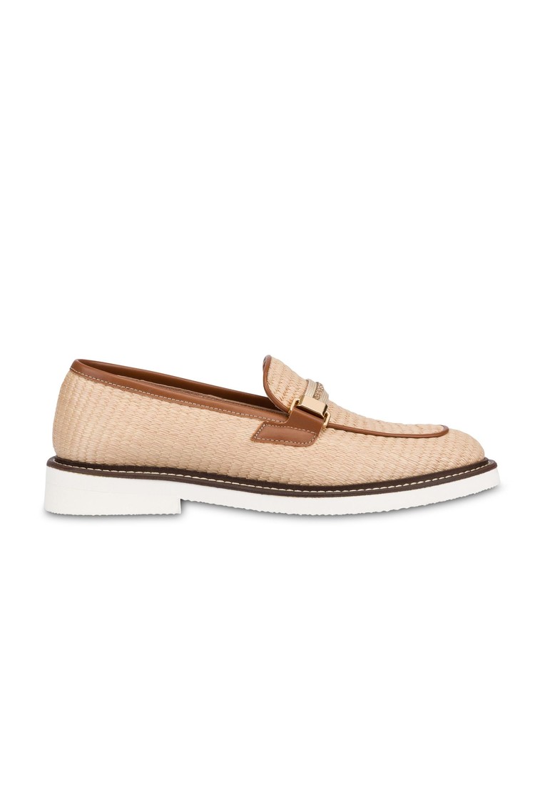 POLLINI Mannish Raffia Loafers Desert / Rodeo 