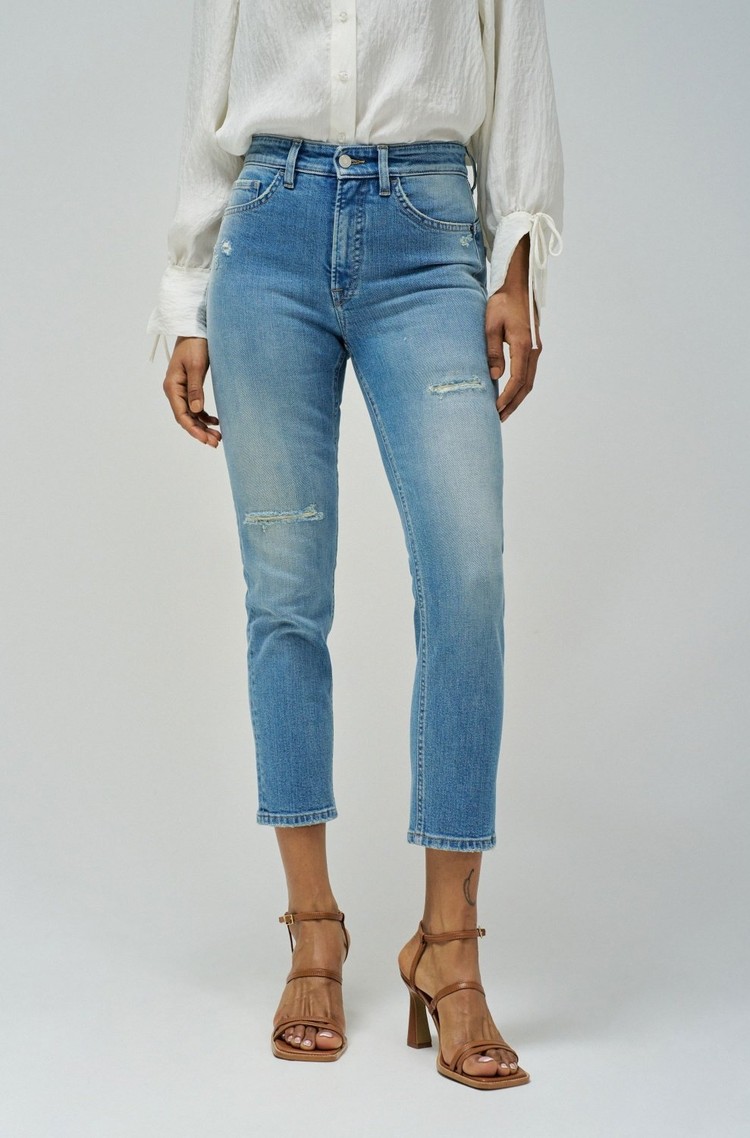 SALSA JEANS Faith push-in slim fit jeans hlače s skrajšano dolžino Modra - Blue 