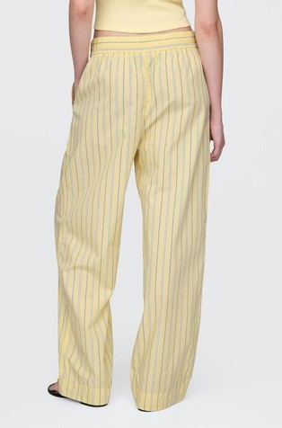 GAP Organic Cotton Poplin Easy Wide-Leg Pants Yellow Stripe 4