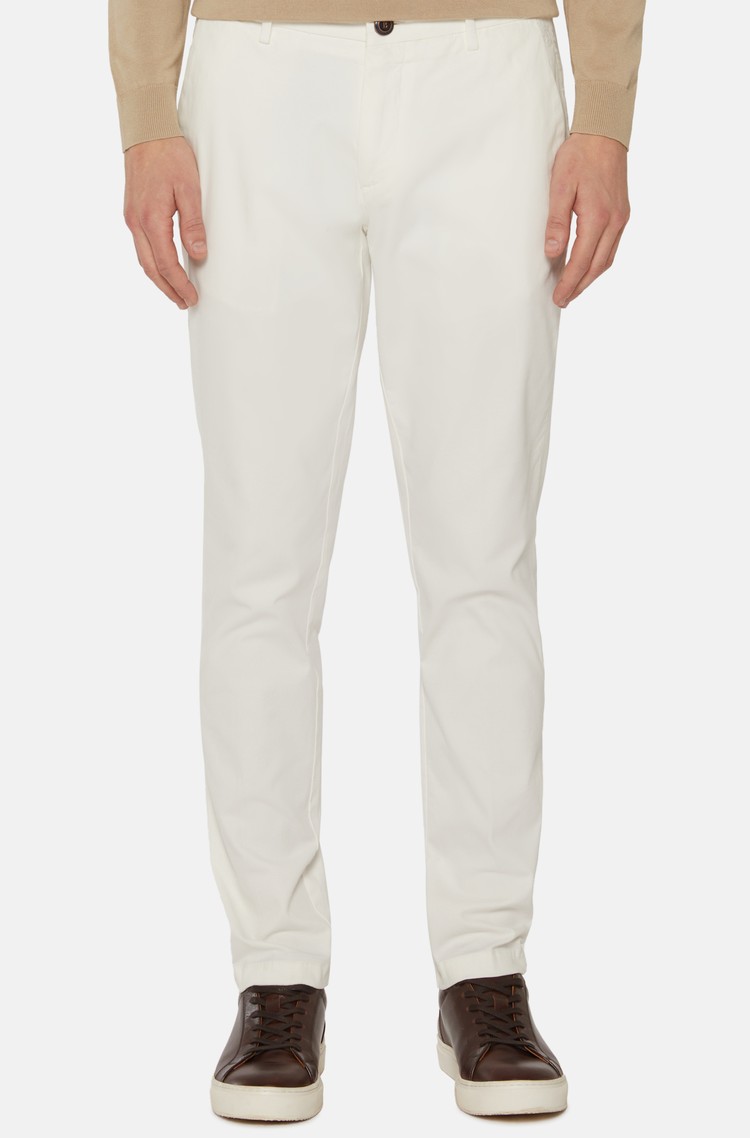 BOGGI MILANO Slim fit Stretch Cotton Trousers White 