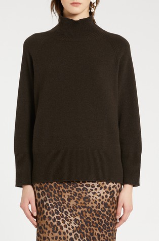 Oversized pleten pulover iz mešanice z volno in kašmirjem