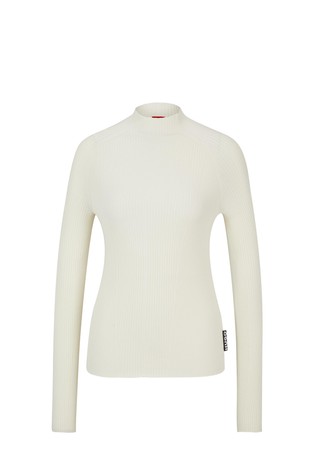 Frill-collar sweater with logo flag