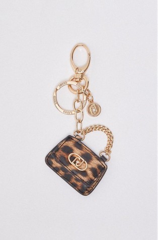 Animal-print LaPuffy bag keyring
