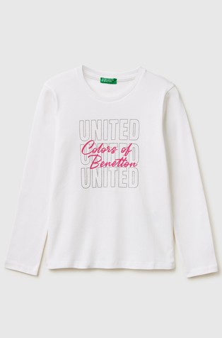 T-shirt with glittery logo in organic cotton
