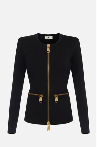 Cardigan in milano fabric with zips