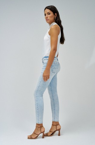 SALSA JEANS Wonder push-up skinny fit jeans hlače s skrajšano dolžino Modra - Blue 2