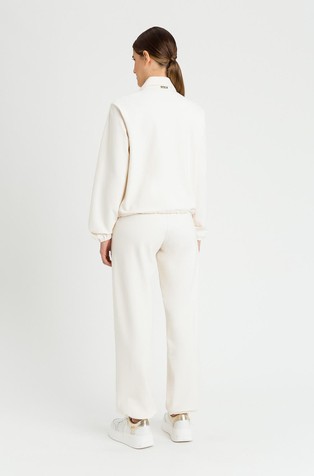 TWINSET Zipped sweatshirt and joggers set in viscose blend Vaniglia 2