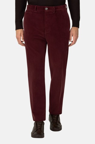 Ravne hlače iz raztegljivega žameta