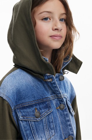 DESIGUAL Stitch™ jakna iz kombinacije tkanin Večbarvna - Blue / Green 3
