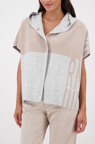 Pletena jopa s kratkimi rokavi iz barvnih blokov