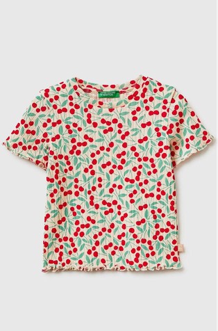 Rebrasta majica s kratkimi rokavi in vzorcem