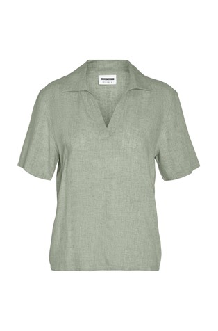 NOISY MAY NMLEILANI linen blend blouse Desert Sage 6