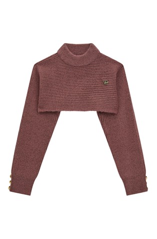 Rebrasto pleten cropped pulover