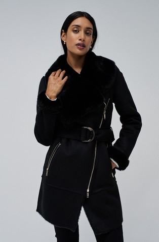 Diana sheepskin effect coat