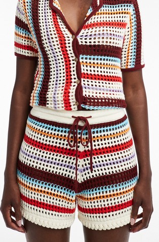 TSKAIA pletene črtaste kratke hlače