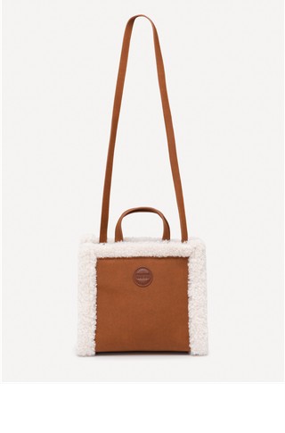 Faux-suede crossbody bag