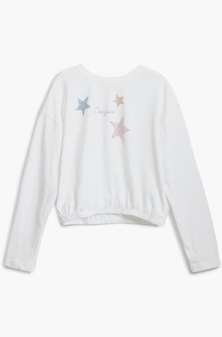 DESIGUAL T-shirt with star rhinestones White 4