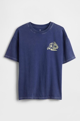 Majica s kratkimi rokavi in potiskom zadaj za dečke