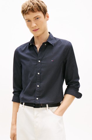 Flex Cotton Poplin Patterned Shirt